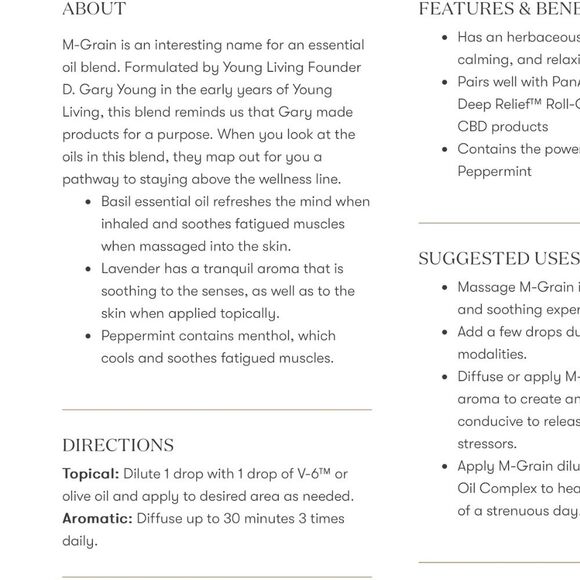 NWT Young Living Mind Over Matter M-Grain, Deep Relief and Peppermint Set - Picture 4 of 16